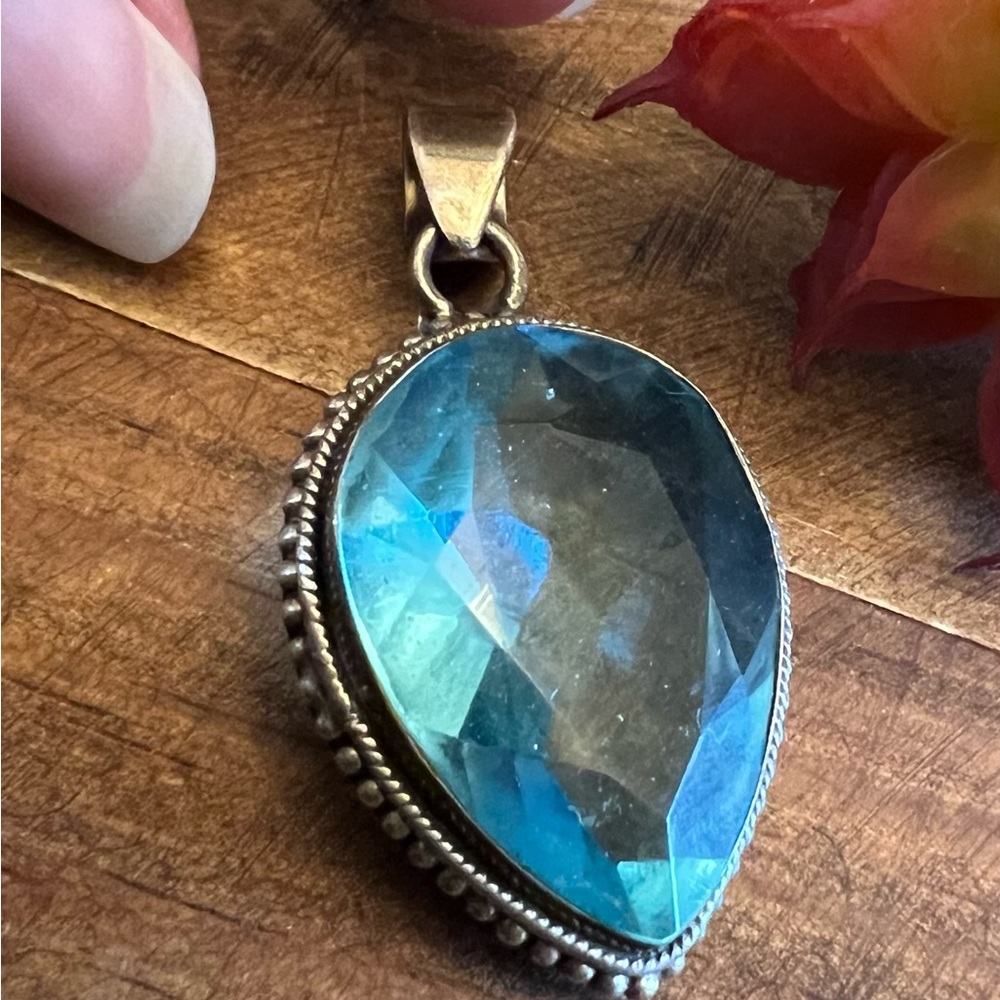 Blue topaz pendant